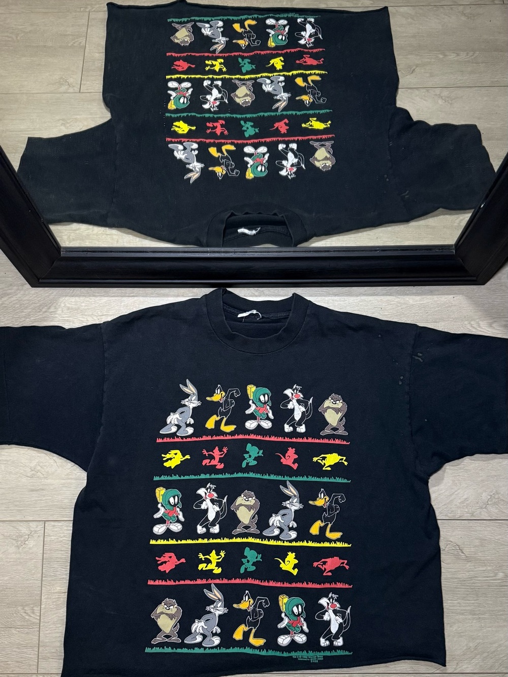 Vintage 1990s Chopped Looney Tunes Jerry Leigh Daffy Bugs Bunny Taz Shirt